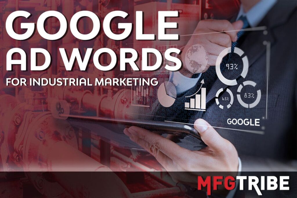 Man holding ipad using google ads for manufacturing company marketing strategy