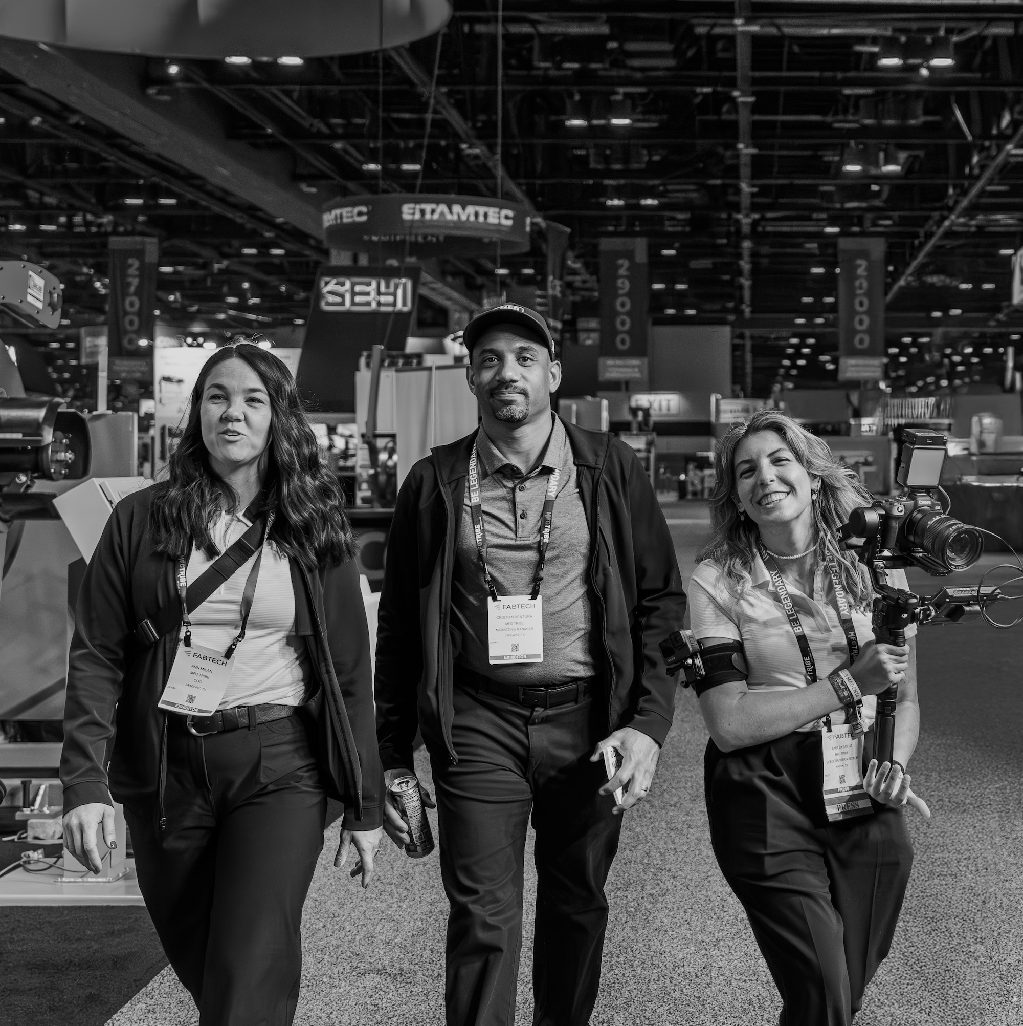 Employees of Milan Media attending a trade show with our successful videographer