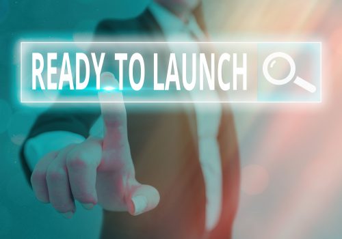Conceptual hand writing showing Ready To Launch. Concept meaning an event to celebrate or introduce something new to market