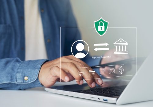 Digital payment, online banking, fintech, secure transaction, authentication money transfer, invoice, credit card, financial technology, payment successful, secure online payment transaction concept