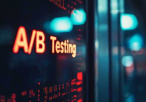 close-up of a a screen displaying the word "A/B Testing" in bold letters. The image focuses on the screen . Shot with a Sony A7R IV and a 24-70mm lens. --ar 3:2 --v 6.1 Job ID: 06311b02-3e27-45f0-b4b9-b1e92eb57467